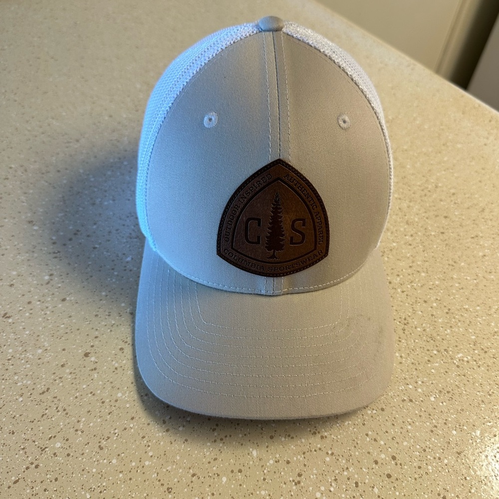 Columbia White Mesh Cap
